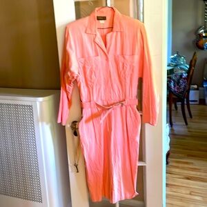 Virgo coral shirt dress